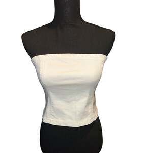 Forever 21 White Denim Tube Top M NWT